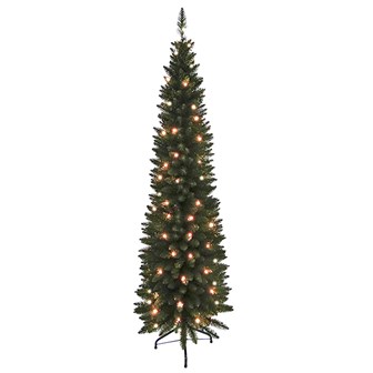 6ft Green Pre-Lit Slim Line Christmas Tree