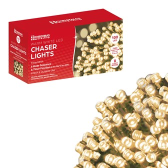 100 LED Warm White Chaser Lights