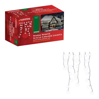2000 LED Icicle Chaser Lights - Warm White 2000 LED Icicle Chaser Lights - Warm White