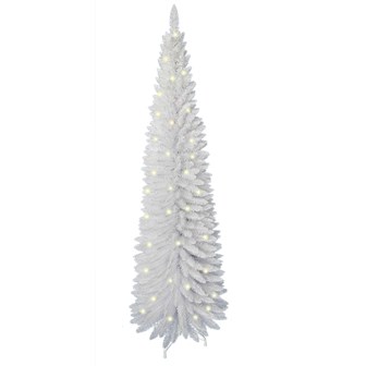 6ft White Pre-Lit Slim Line Christmas Tree