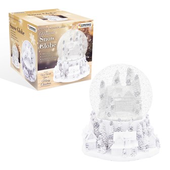 Snowglobe Silver & White Towns Musical Snowglobe Silver & White Towns Musical