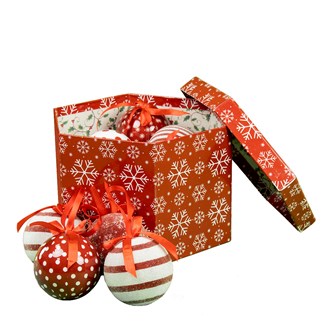 14PC Red & White Snowflake Bauble 14PC Red & White Snowflake Bauble