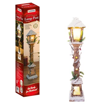 85cm LED Snow Tipped Wood Lamp Post 85cm LED Snow Tipped Wood Lamp Post