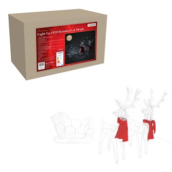 150 LED Acrylic Reindeers with Sleigh - 160cm 150 LED Acrylic Reindeers with Sleigh - 160cm