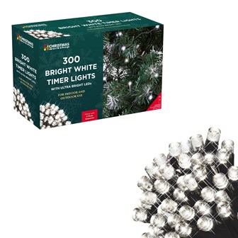 300 LED Battery Operated Timer Light - White 300 LED Battery Operated Timer Light - White