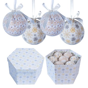 14pc Frost Decoupage Bauble