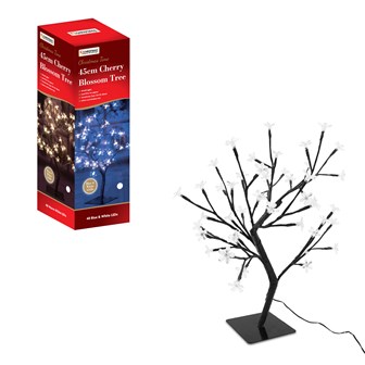 45CM 48 LED Blossom Tree - Blue & White