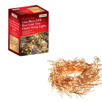 8M 680 Micro LED Rose Gold Cluster String Lights 8M 680 Micro LED Rose Gold Cluster String Lights