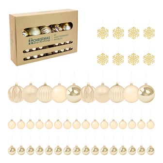 50PK Shatterproof Baubles -Champagne 50PK Shatterproof Baubles -Champagne