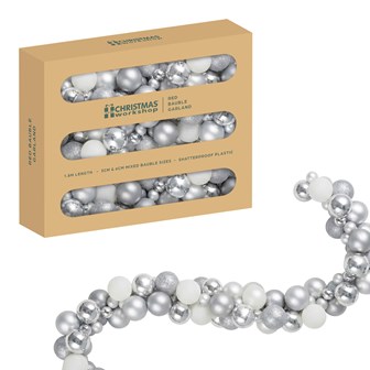 White & Silver Bauble Garland White & Silver Bauble Garland