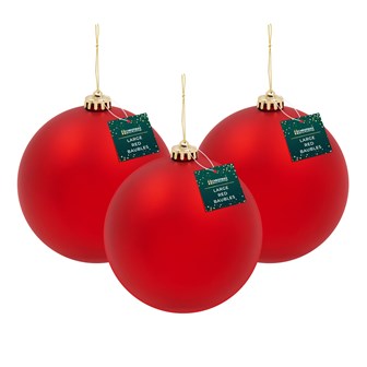 3PK 15cm Red Traditional Matt Bauble 3PK 15cm Red Traditional Matt Bauble