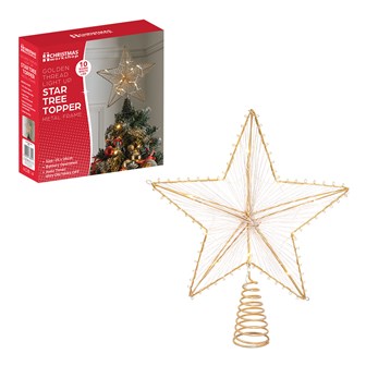 Golden Thread Metal Frame Star Tree Topper Golden Thread Metal Frame Star Tree Topper