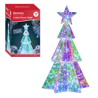 Three-Tier Iridescent Hexagonal Christmas Tree Three-Tier Iridescent Hexagonal Christmas Tree