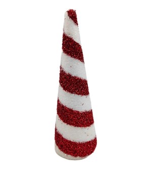 Red & White Swirl Cone Christmas Decoration Red & White Swirl Cone Christmas Decoration