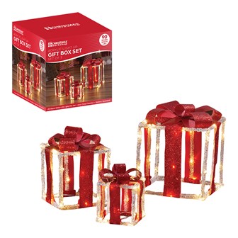 Set of 3 Acrylic Light Up Gift BoxSet Set of 3 Acrylic Light Up Gift BoxSet