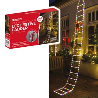 10 FT Christmas Ladder Lights with Santa Claus 10 FT Christmas Ladder Lights with Santa Claus
