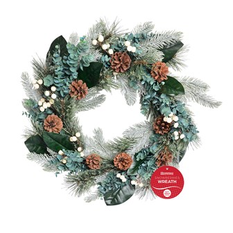 45cm Christmas Wreath Decorated with Snowberries 45cm Christmas Wreath Decorated with Snowberries