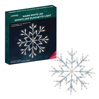 35 LED Warm White Snowflake Silhouette W/Timer 35 LED Warm White Snowflake Silhouette W/Timer