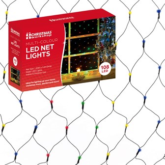 108 LED Net Static Light - Multi Coloured 108 LED Net Static Light - Multi Coloured