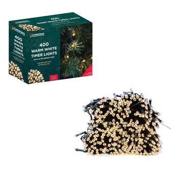 400 LED Battery Operated Timer Lights - Warm White 400 LED Battery Operated Timer Lights - Warm White