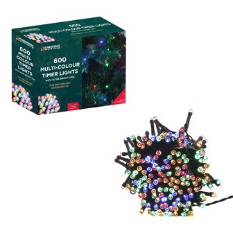 600 LED Battery Operated Timer Lights-Multi Colour 600 LED Battery Operated Timer Lights-Multi Colour
