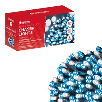 100 LED Blue & White Chaser Lights 100 LED Blue & White Chaser Lights