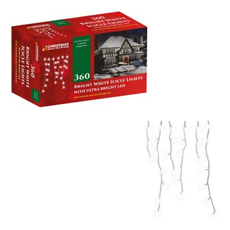 360 LED Icicle Chaser Lights - White