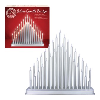 33 Warm White LED Fairy Light Silver Candle Bridge 33 Warm White LED Fairy Light Silver Candle Bridge