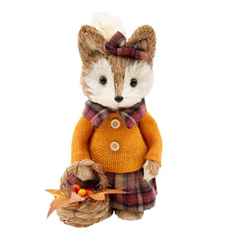 8" Mrs Fox Straw Decor 8" Mrs Fox Straw Decor