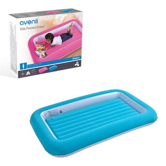 Flocked Kids Airbed - Blue Flocked Kids Airbed - Blue