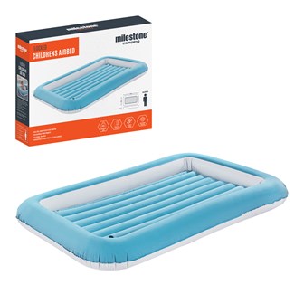 Flocked Kids Airbed - Pastel Blue Flocked Kids Airbed - Pastel Blue