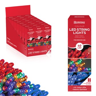BO 40 LED String Light-12xMulti/6xRed/6xBlue