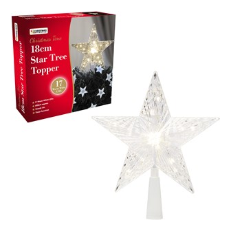 18cm Warm White LED Star Tree Topper 18cm Warm White LED Star Tree Topper
