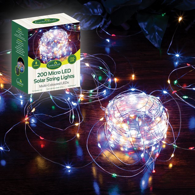 200 Micro Solar LED String Light - Multicolour 200 Micro Solar LED String Light - Multicolour