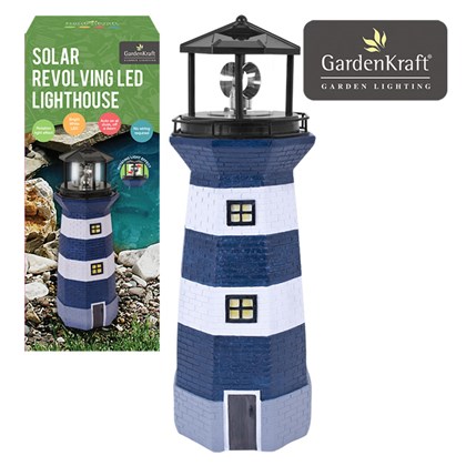 Solar Revolving LED Lighthouse - 40cm