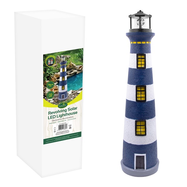 Solar Revolving LED Lighthouse - 75cm Solar Revolving LED Lighthouse - 75cm
