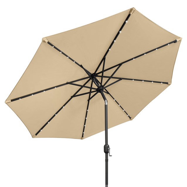 2.7M 32 SolarLED Parasol W/8 Ribs-Beige 4249C 2.7M 32 SolarLED Parasol W/8 Ribs-Beige 4249C