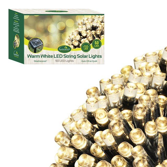 50 LED Solar String Lights - Warm White 50 LED Solar String Lights - Warm White
