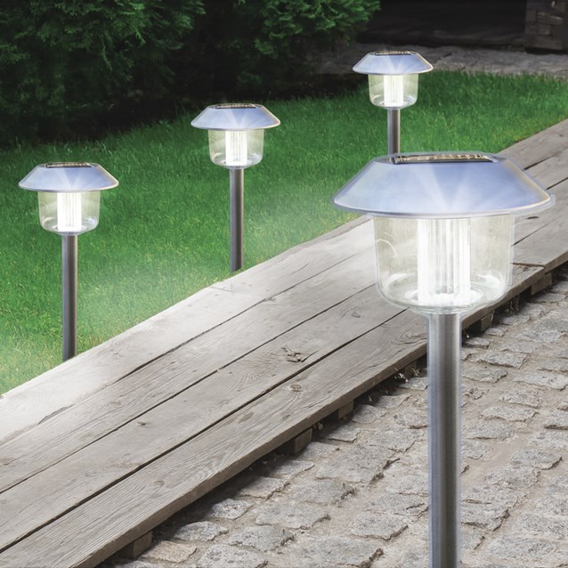 S/S Solar LED Oblique Cap Stake Light S/S Solar LED Oblique Cap Stake Light
