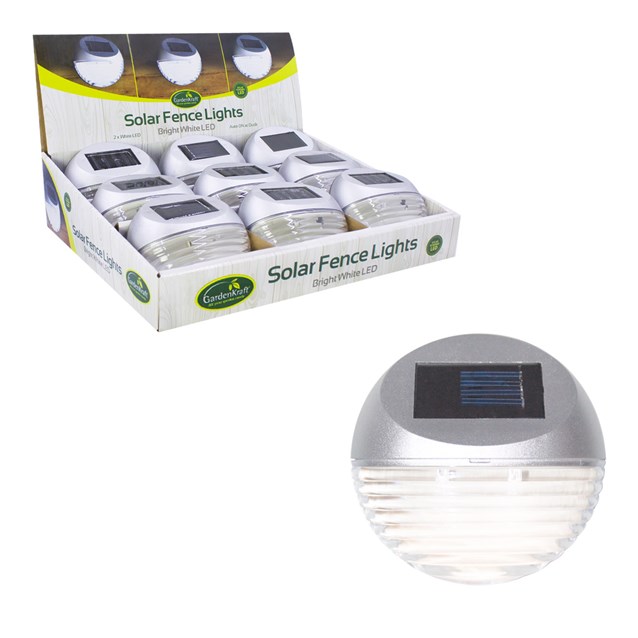 Solar LED Fence Light - Silver