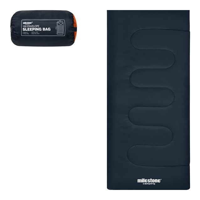 Envelope Sleeping Bag - Single -2 Seasons-Charcoal Envelope Sleeping Bag - Single -2 Seasons-Charcoal