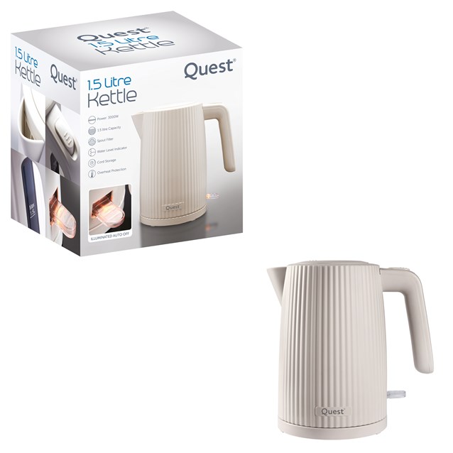 1.5L White Grooved Kettle 1.5L White Grooved Kettle