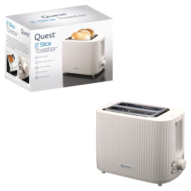 2-Slice Grooved Toaster - White 2-Slice Grooved Toaster - White