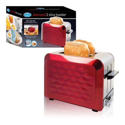 S/S 2-Slice Diamond Toaster - Red