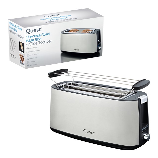 4 Slice Stainless Steel Toaster w/warming rack 4 Slice Stainless Steel Toaster w/warming rack
