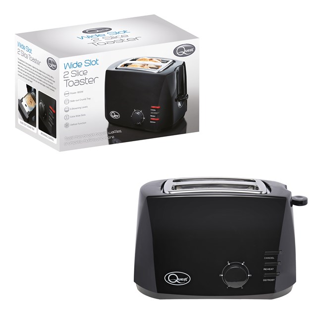 2 Slice Wide Slot Toaster - Black 2 Slice Wide Slot Toaster - Black