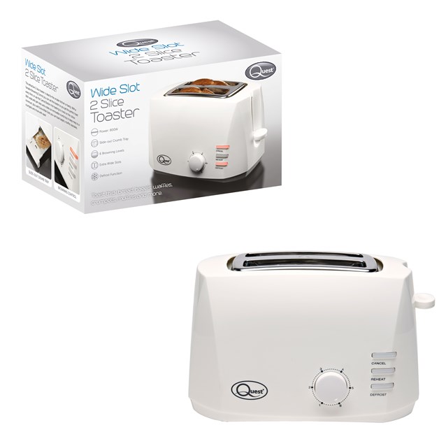 2 Slice Wide Slot Toaster - White 2 Slice Wide Slot Toaster - White