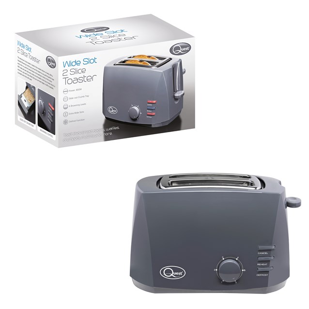 2 Slice Wide Slot Toaster - Grey 2 Slice Wide Slot Toaster - Grey