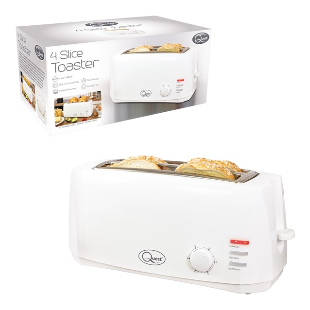 4 Slice Cool Touch Toaster - White 4 Slice Cool Touch Toaster - White