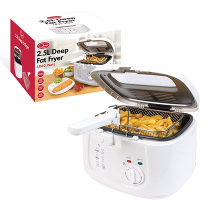 2.5L Deep Fryer With Removable Lid - White